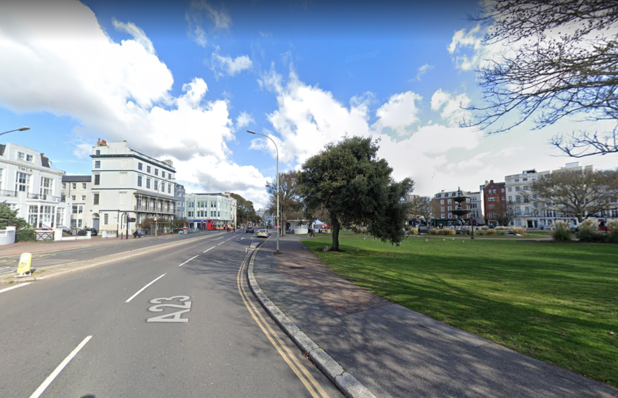 Sussex Police said officers were called to reports of a substance being thrown over the victim in Steine Gardens around 4.20 in the afternoon. 
