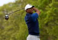 May 16, 2019; Bethpage, NY, USA; Tiger Woods plays his shot from the tenth tee during the first round of the PGA Championship golf tournament at Bethpage State Park - Black Course. Mandatory Credit: Peter Casey-USA TODAY Sports