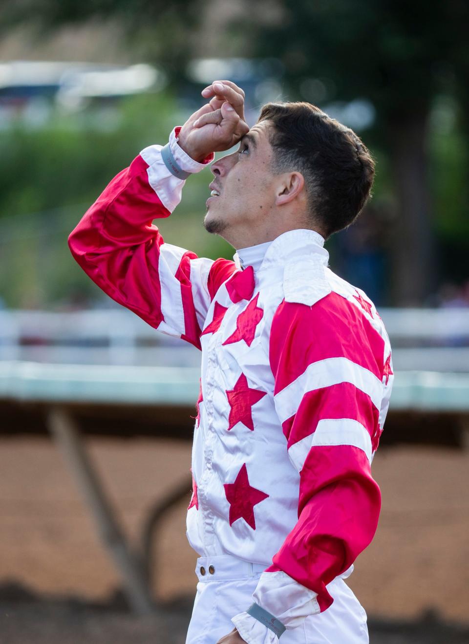 Adrian Ramos who rode KJ Desparado, celebrates winning the All American Futurity on Monday, Sept. 6, 2021 at Ruidoso Downs Race Track in Ruidoso, N.M.