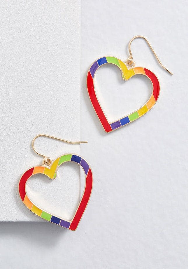 Modcloth Radiant Rainbows Heart Earrings