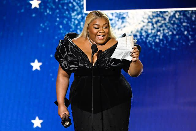 <p>Michael Buckner/Variety via Getty</p> Da'Vine Joy Randolph at the Critics Choice Awards in Santa Monica, California, on Jan. 14, 2024