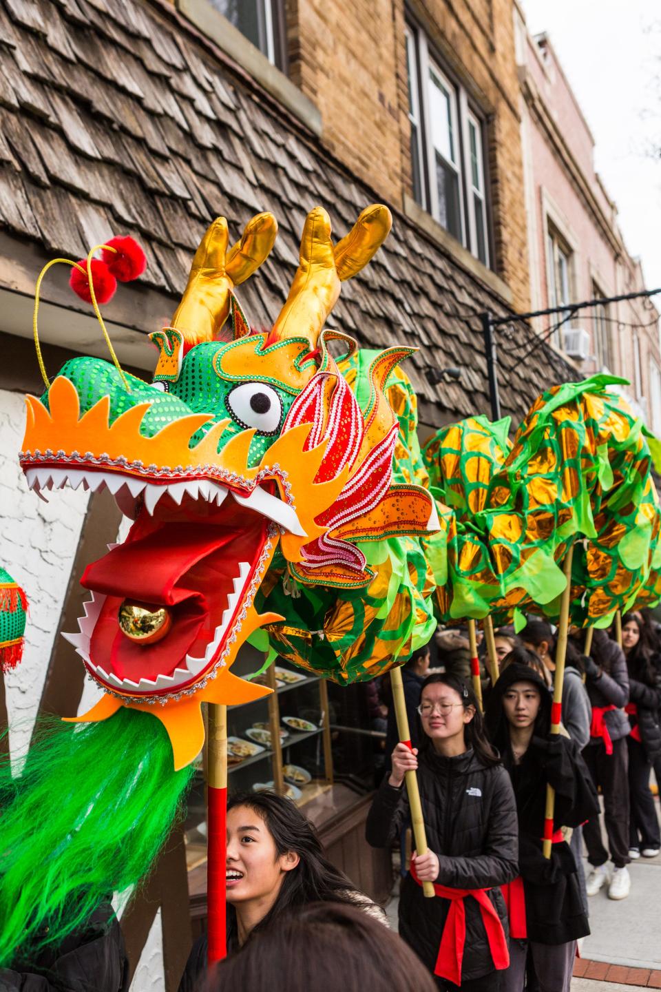 The Lunar New Year was celebrated with a dragon along Main Street.
