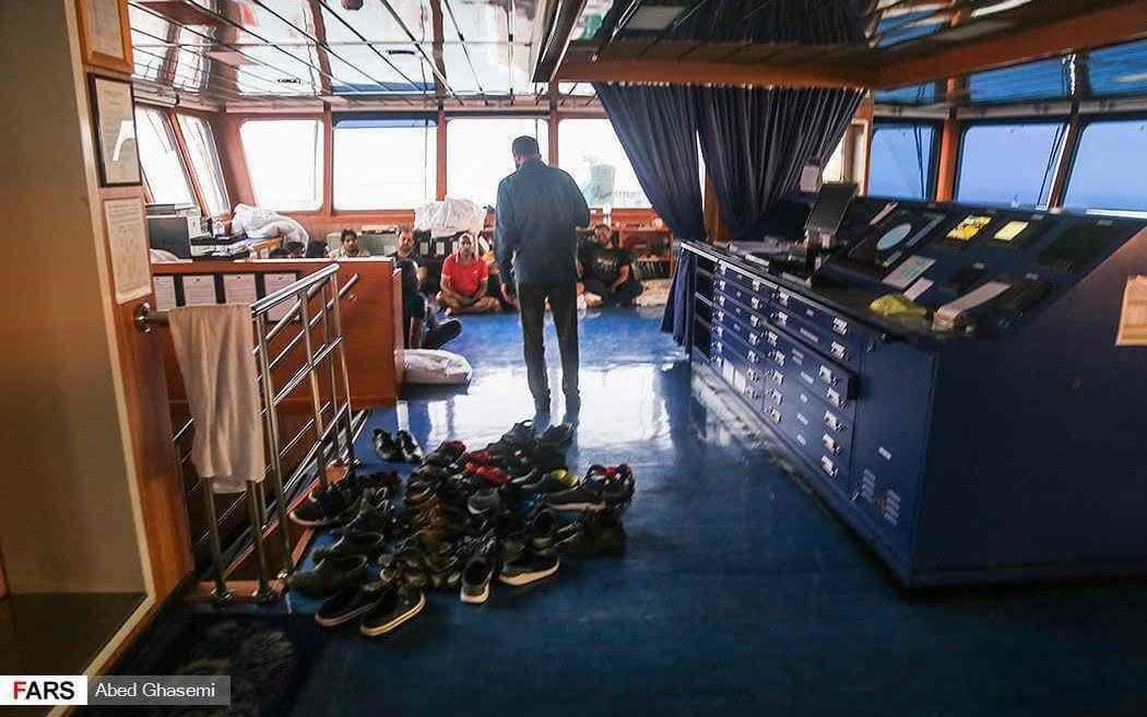 Some of the the Stena Impero's 23 foreign crew members being detained by Iranian authorities after the British-flagged tanker was seized - Fars