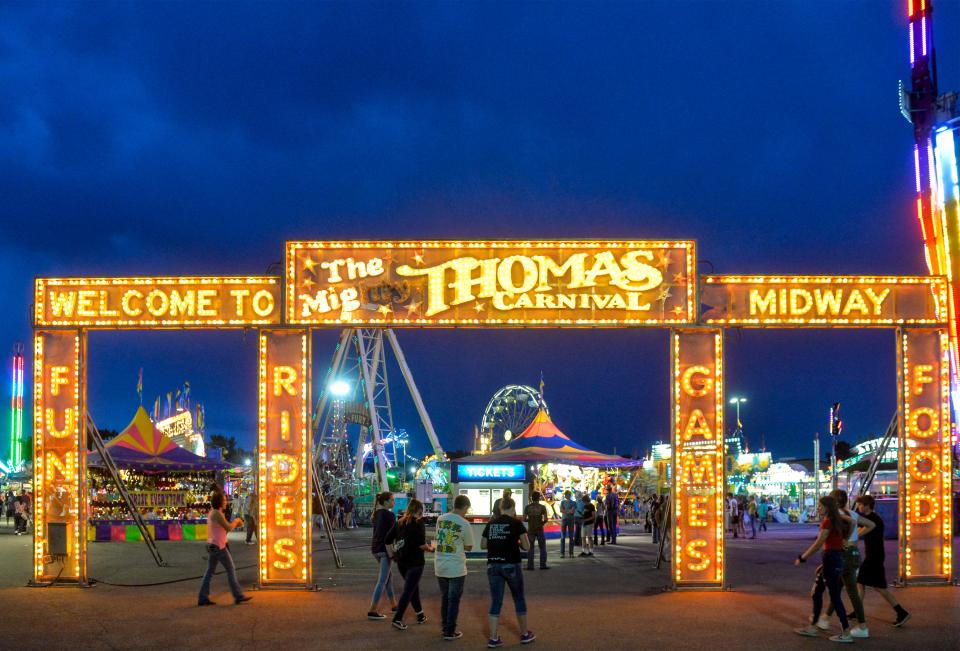 The Mighty Thomas Carnival midway at the 88th Montana State Fair, held July 26-Aug. 3, 2019.