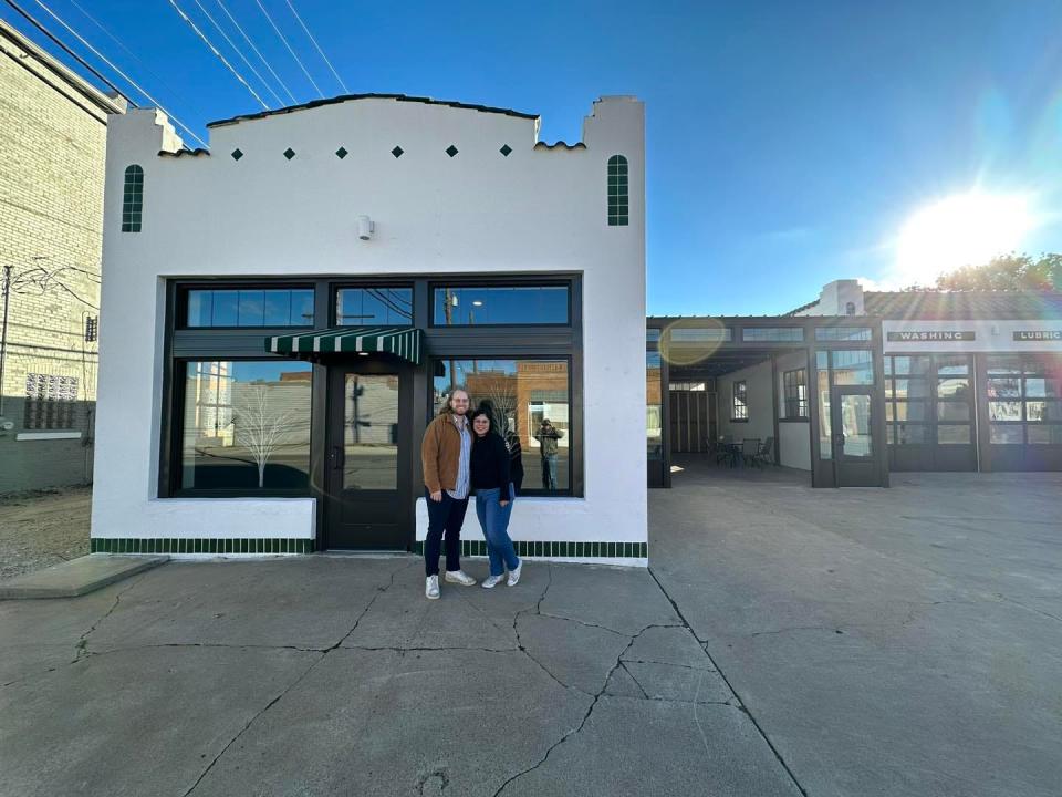 Patrick and Alexandra Riordan will open Lillies Coffee in this building in Henrietta.