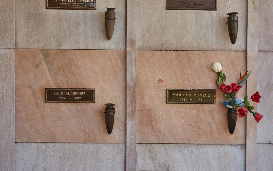 The sale of over 140 lots includes a burial plot in the crypt next to Marilyn Monroe and Hugh Hefner