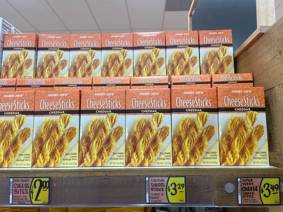 Trader Joe's cheese twists in boxes 