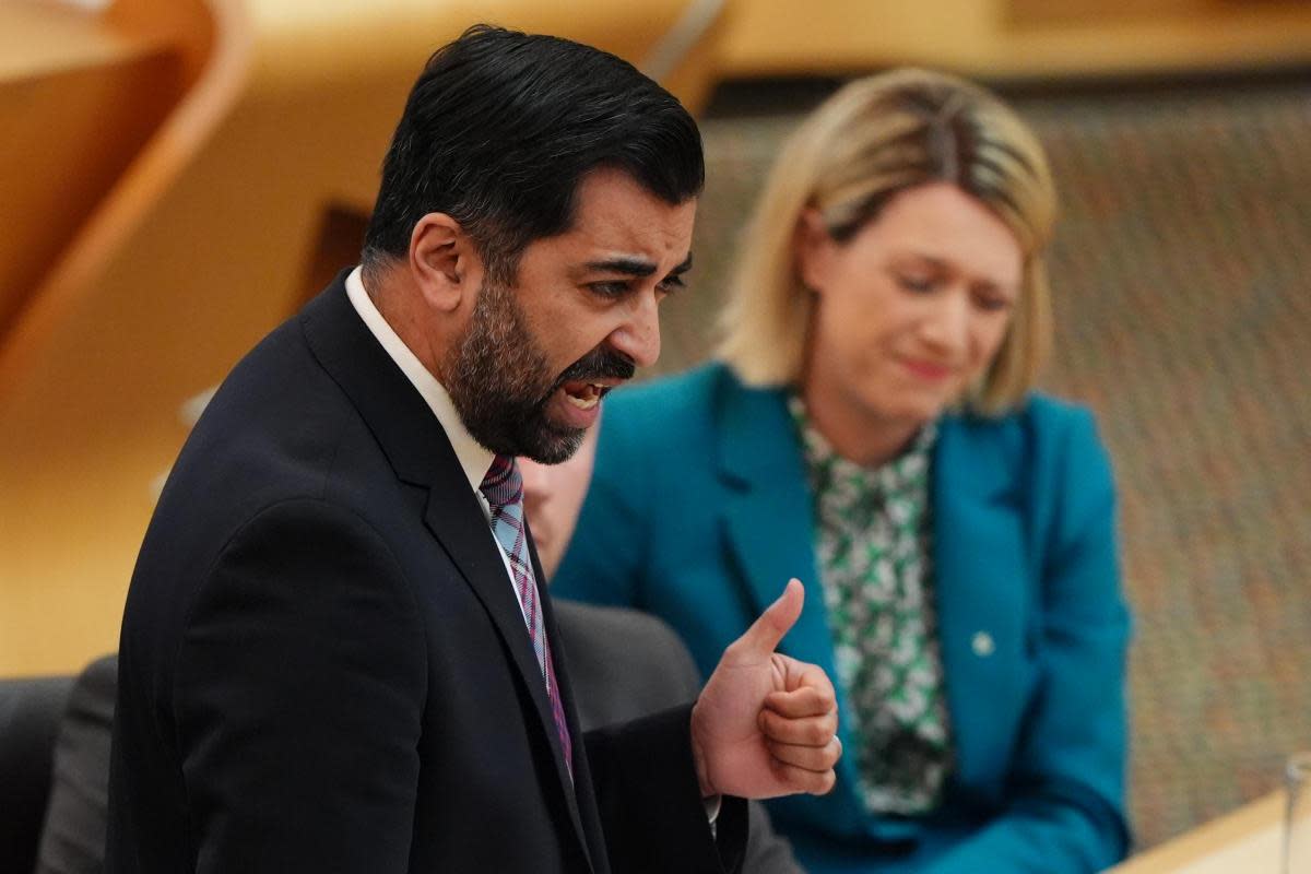 Humza Yousaf took Anas Sarwar to task on his party's choice to abstain in a key vote for Waspi women <i>(Image: PA)</i>