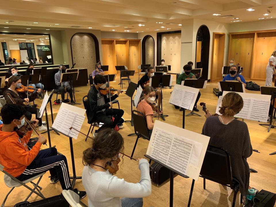 The Southwest Florida Symphony Youth Orchestra rehearses at the orchestra's new artistic and operations center at Bell Tower Shops.