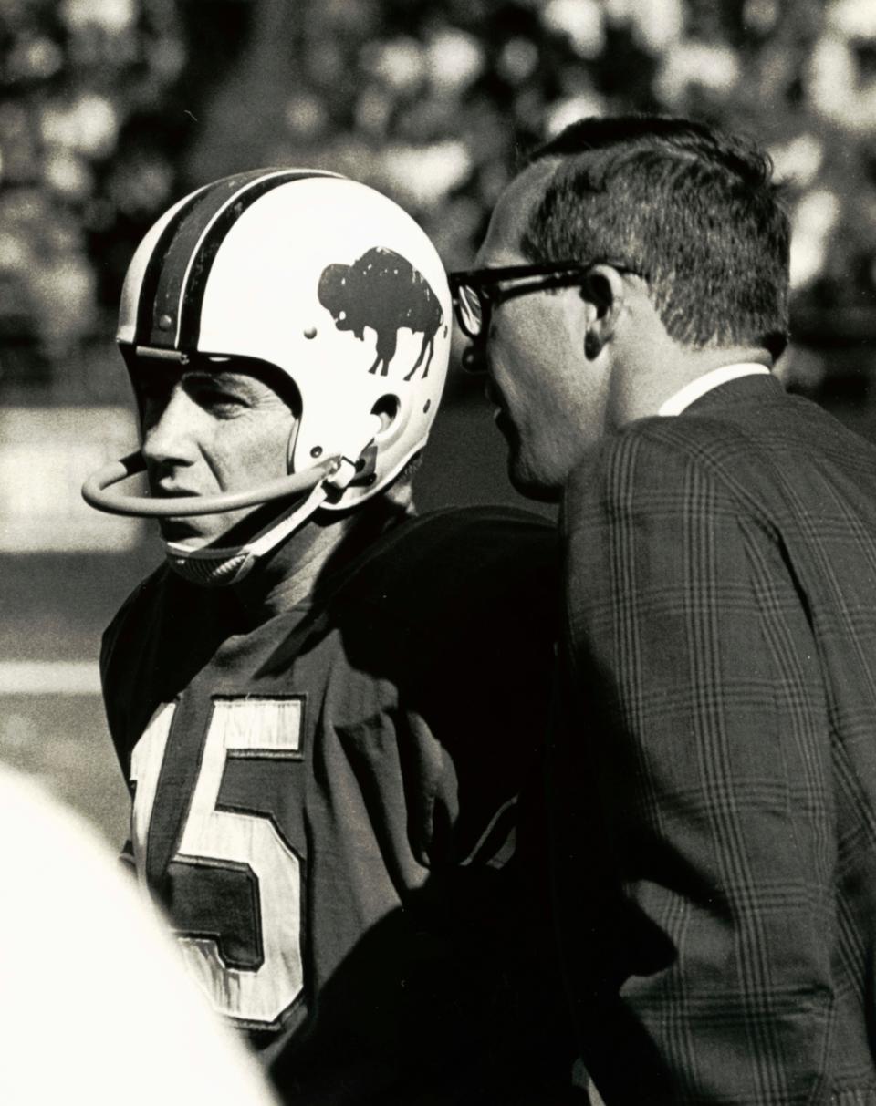 Bills quarterback Jack Kemp and head coach Joe Collier fell short in the 1966 AFL Championship Game loss to the Chiefs.