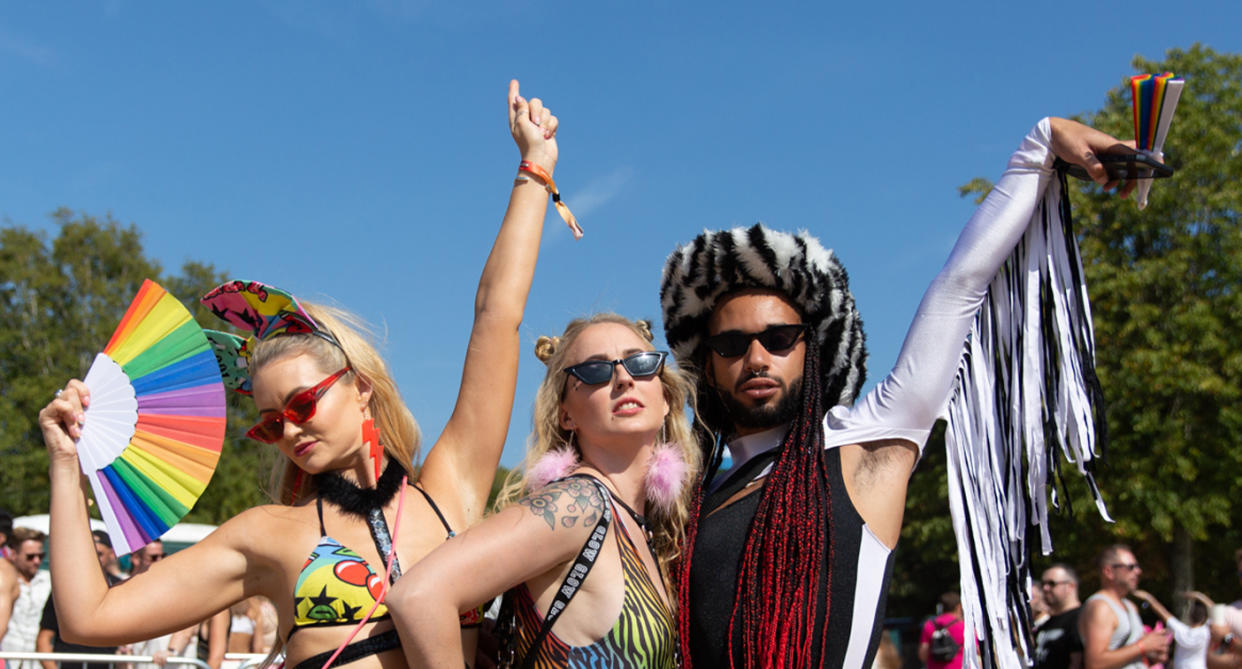 Festival-goers enjoy the fun of Brighton Pride. (Christian Cassiel)