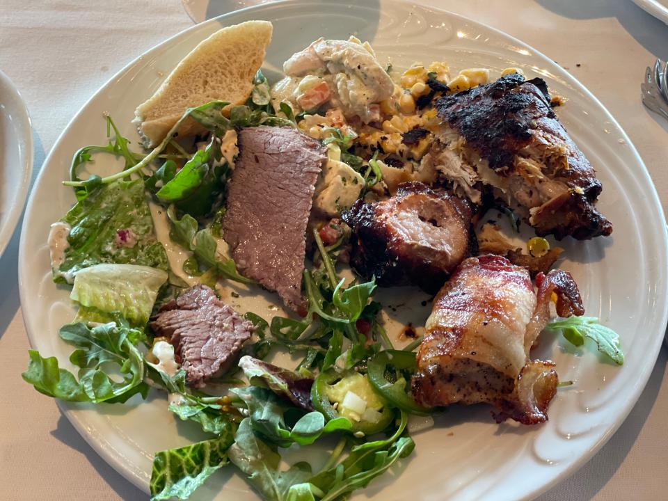 plate of food from fogo de chao steak house