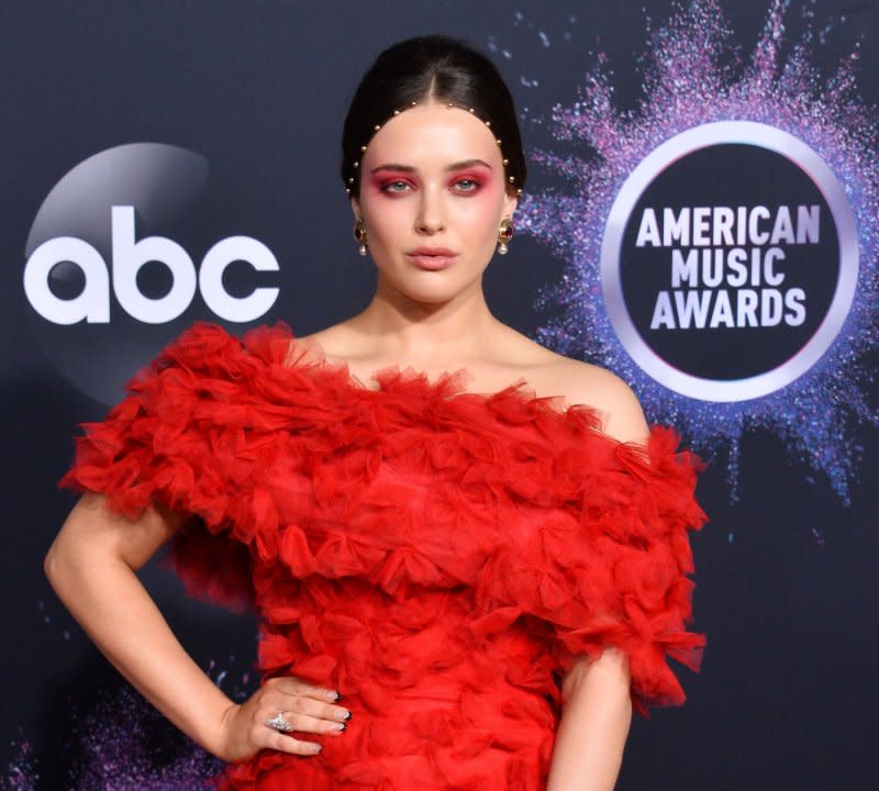 Katherine Langford arrives for the 47th annual American Music Awards at the Microsoft Theater in Los Angeles on November 24, 2019. The actor turns 28 on April 29. File Photo by Jim Ruymen/UPI