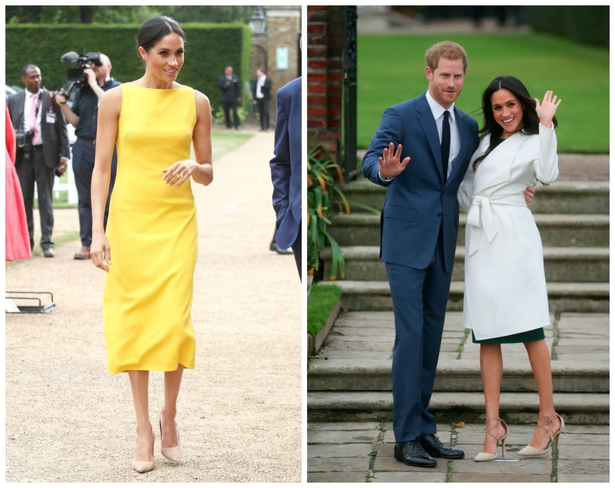 Meghan Markle is a repeat-rule breaker when it comes to baring her legs without stockings. Source: Getty