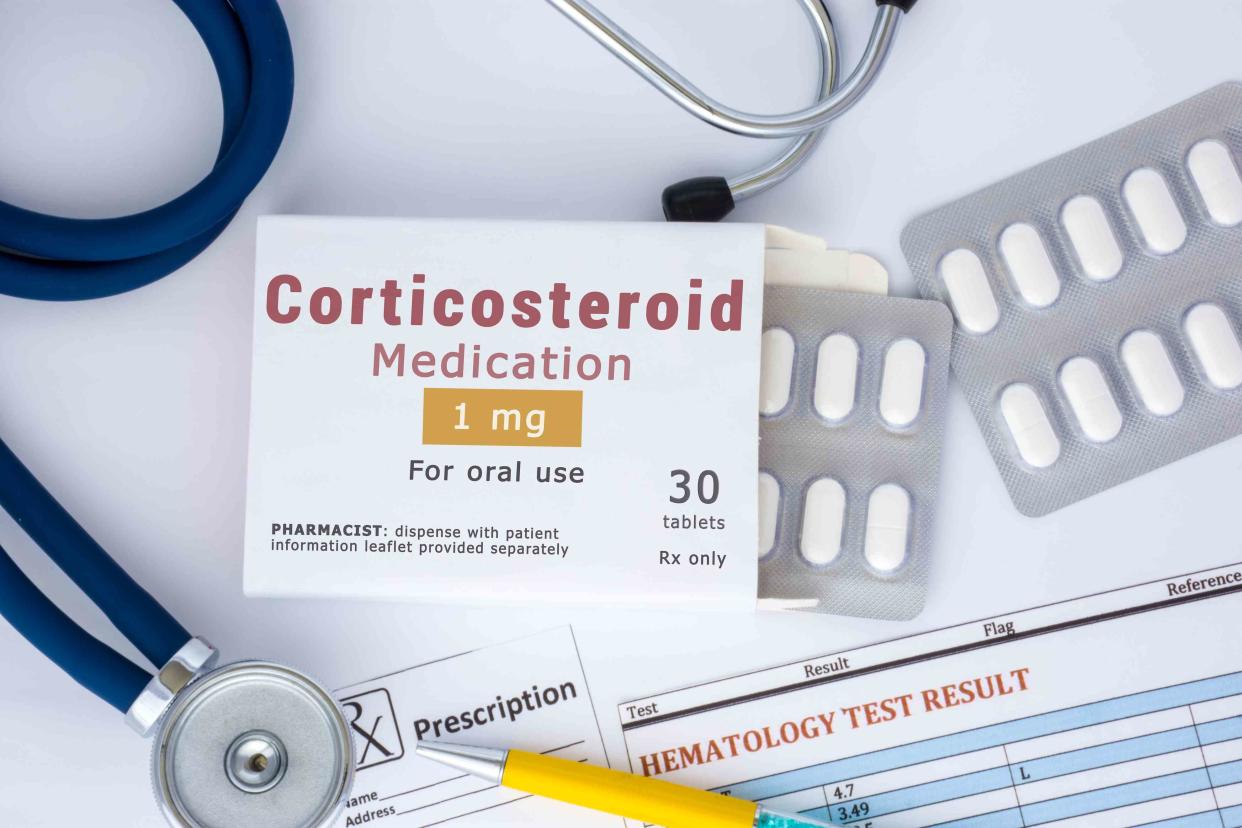 <p>Shidlovski / Getty Images</p> Corticosteroid medication