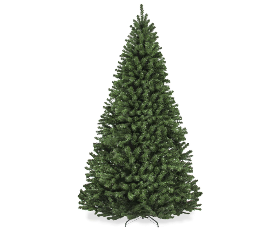 tall artificial christmas tree with metal stand