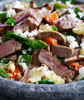 Lamb Salad With Cauliflower, Carrot And Quiona