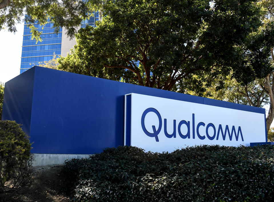 Qualcomm sign outside of company headquarters