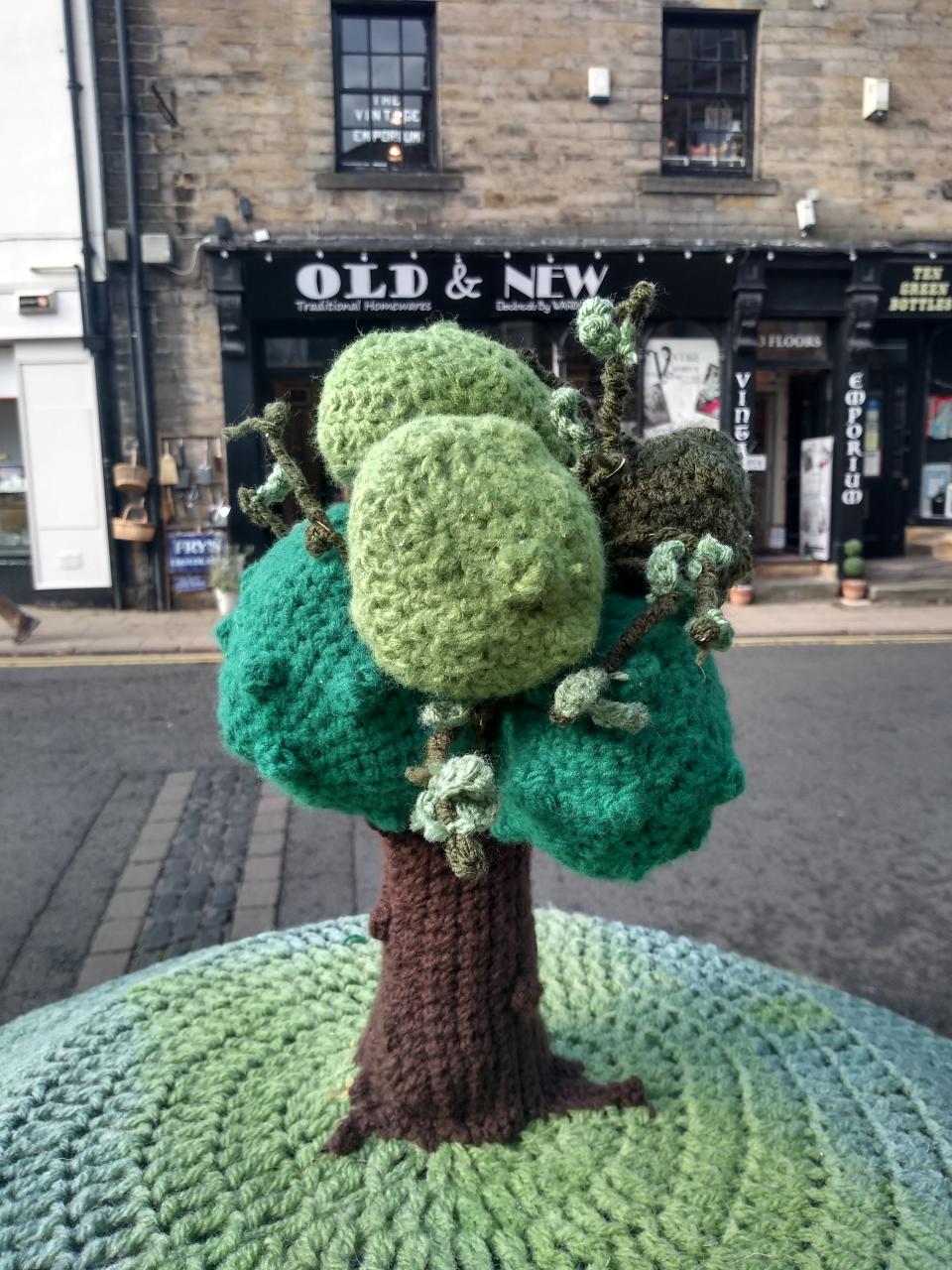 The postbox topper in Hexham made in a tribute to the historic Sycamore Gap tree that was felled in September (Carrie Page/PA Wire)