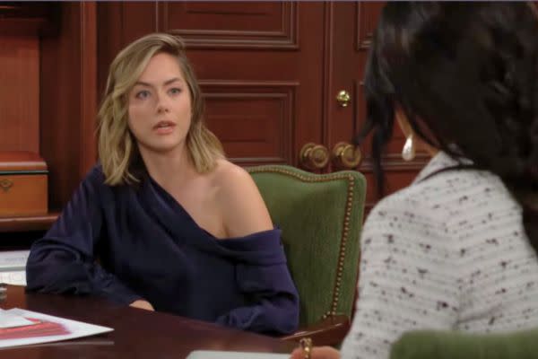 The conversation between Hope and Steffy continues to be civil until Steffy asks if Hope’s dating someone and if she’ll make a move on Liam. Hope isn’t too happy with that line of questioning. She and Liam have dealt with their anger and resentment and that’s about it.