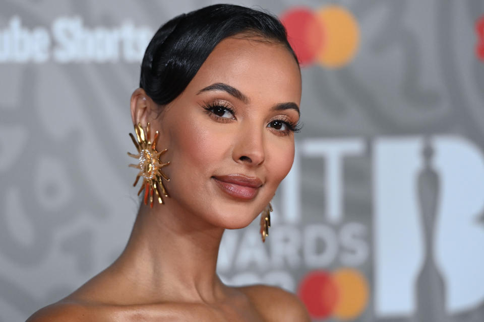 LONDON, ENGLAND - FEBRUARY 11: (EDITORIAL USE ONLY) Maya Jama attends The BRIT Awards 2023 at The O2 Arena on February 11, 2023 in London, England. (Photo by Dave J Hogan/Getty Images)