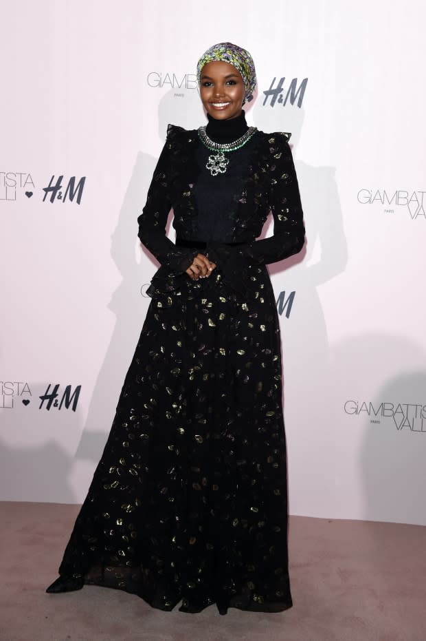 <p>Halima Aden in Giambattista Valli at the<em> Giambattista Valli Loves H&M </em>show in Rome, Italy. Photo: Stefania M. D'Alessandro/Getty Images</p>