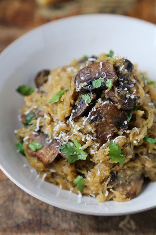 Spaghetti Squash with Mushrooms Parmesan