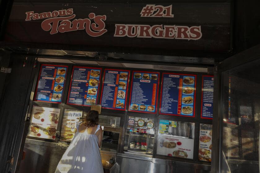 Compton, CA - February 14: The orde window, inside Tam's Burgers #21 on Rosecrans Avenue in Compton, CA, Monday, Feb. 14, 2022. The restaurant received worldwide attention during the Superbowl LVI as the Dr. Dre-produced halftime show featured the restaurant, among other Compton venues, familiar to Dre and fellow rapper Snoop Dogg. (Jay L. Clendenin / Los Angeles Times)