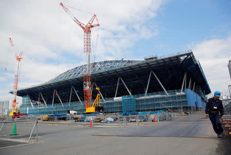 A general view of the construction site of the Ariake Gymnastics Centre for Tokyo 2020 Olympic and Paralympic games in Tokyo, Japan February 12, 2019. REUTERS/Issei Kato