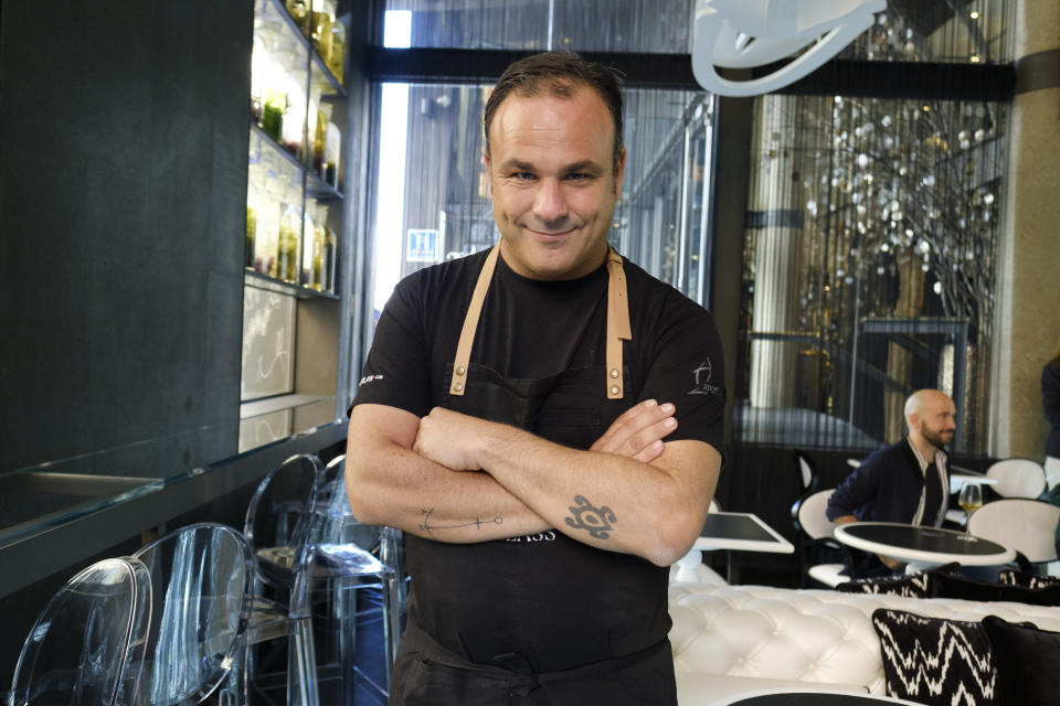 Chef Angel Leon poses during the inauguration of the Hotel Glass Urban in Madrid, Spain on  24 October 2017. (Photo by Oscar Gonzalez/NurPhoto via Getty Images)