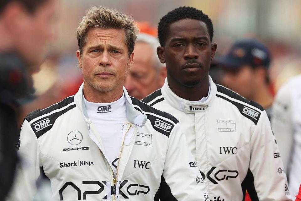 <p>Ryan Pierse/Getty Images</p> Brad Pitt and Damson Idris