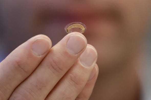 Tiny contact lens for virtual reality on Google