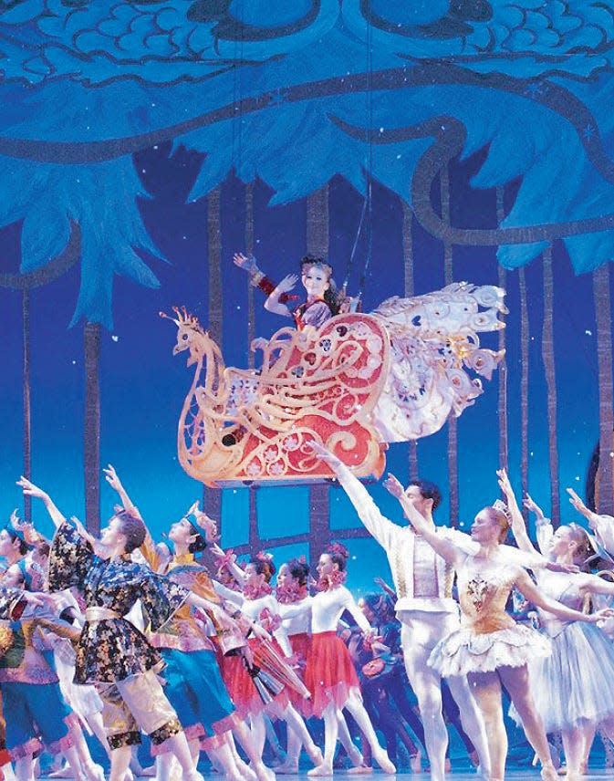 The flying sleigh that Clara and the Nutcracker ride on in the production of "The Nutcracker." Tickets are on sale now, and showtimes are available Dec. 8 through Dec. 10.