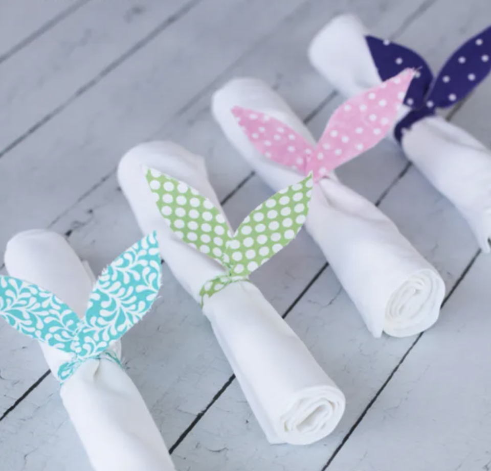 easter table decor easter bunny ear napkin rings