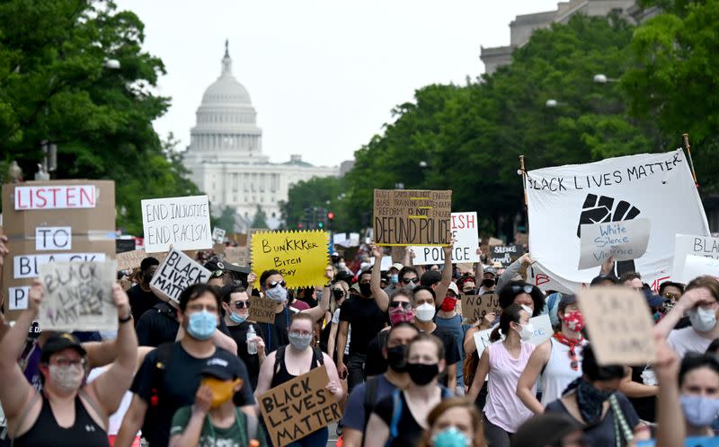 FILE PHOTO: Protest against racial inequality in the aftermath of the death in Minneapolis police custody of George Floyd, in Washington