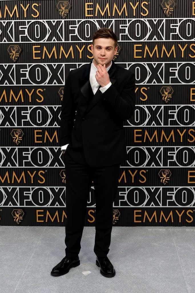 los angeles, california january 15 leo woodall attends the 75th primetime emmy awards at peacock theater on january 15, 2024 in los angeles, california photo by frazer harrisongetty images