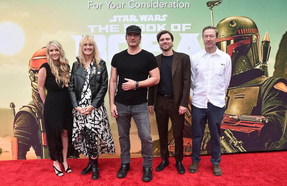 Abbigail Keller, Shawna Trpcic, Robert Rodriguez, Joseph Shirley and Andrew L. Jones attend the ‘Book of Boba Fett’ FYC event on June 4. - Credit: Alberto E. Rodriguez/Getty Images