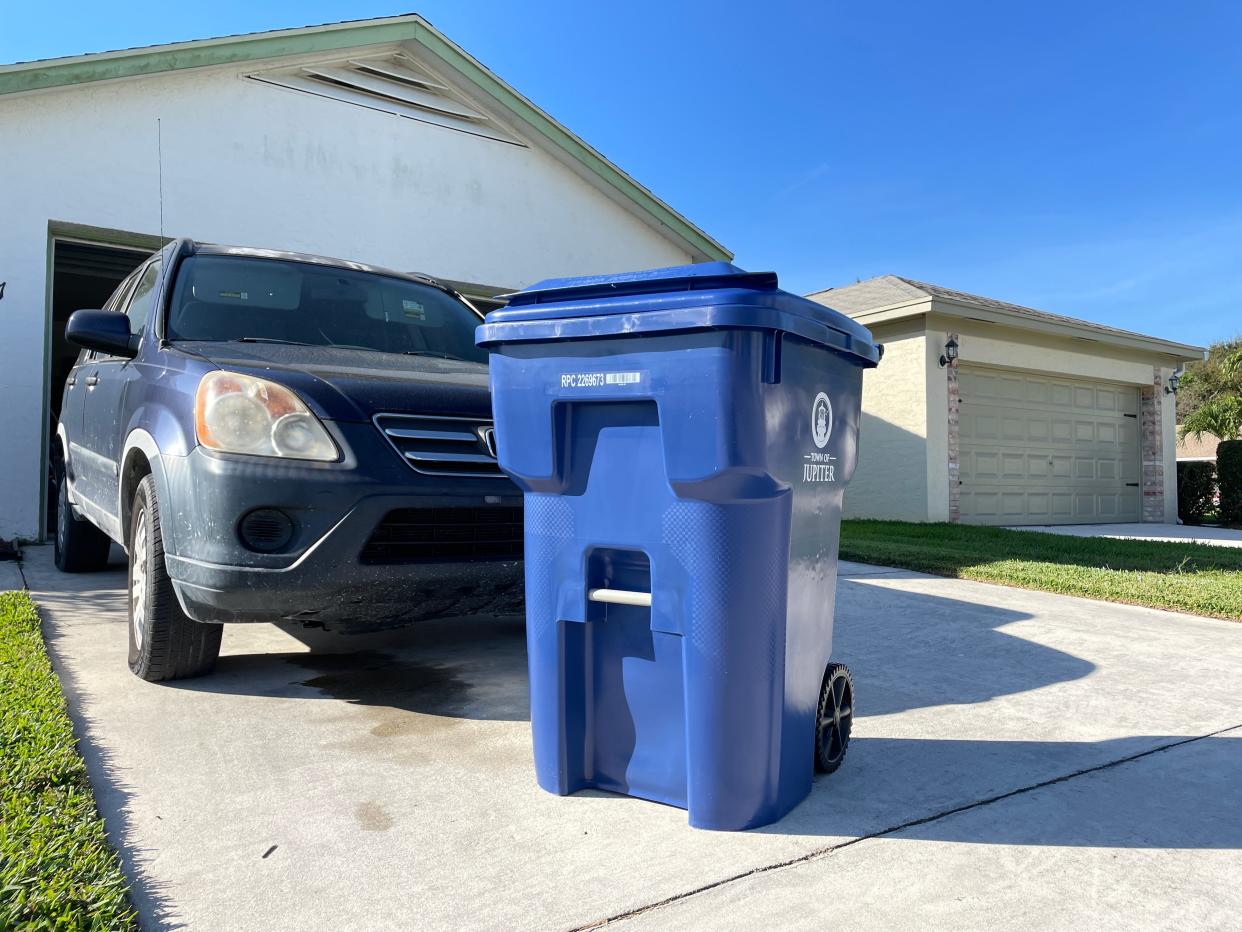 Jupiter will begin using trash bins in March 2023 that will allow for automated garbage pickup by Waste Management.