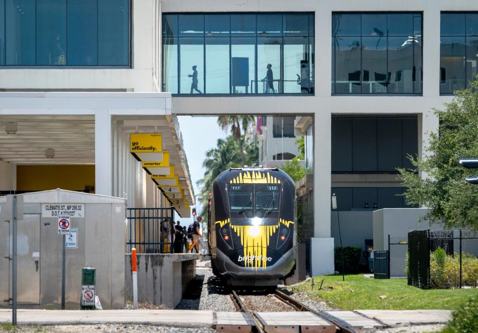 The Brightline station in downtown West Palm Beach, Florida on June 21, 2023. 