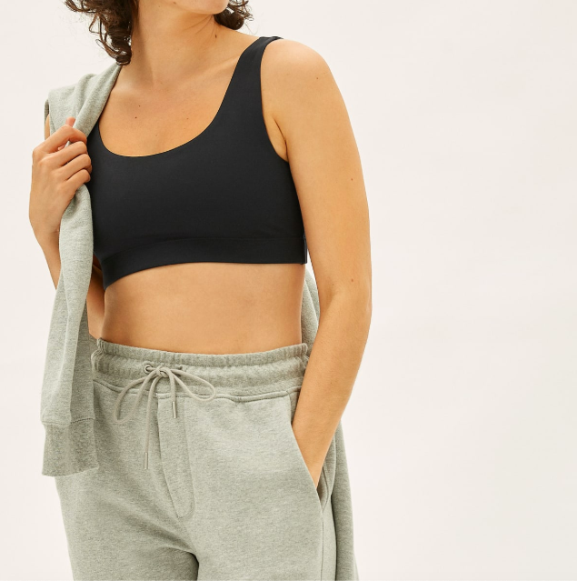 The Perform Bra in Black. Image via Everlane.