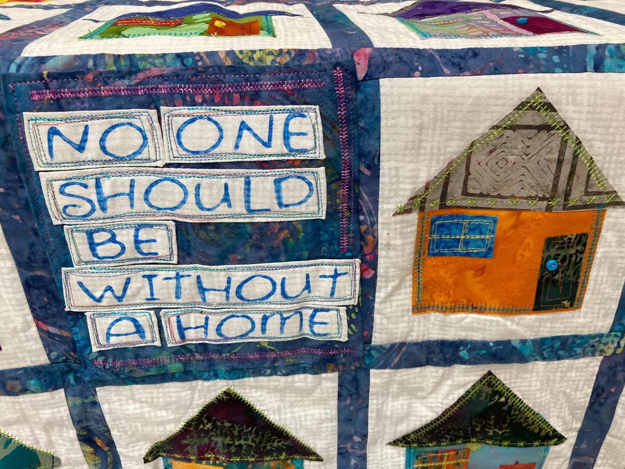 A quilt on display at the Massachusetts Coalition for the Homeless legislative action day.