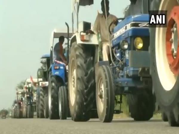 Visuals from the tractor protest. (Photo/ANI)