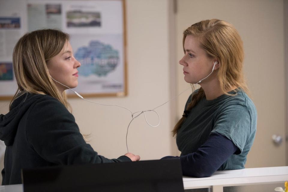 In ‘Sharp Objects’, Sweeney and Amy Adams played roommates at a facility for people receiving treatment for self-harm (Sky)