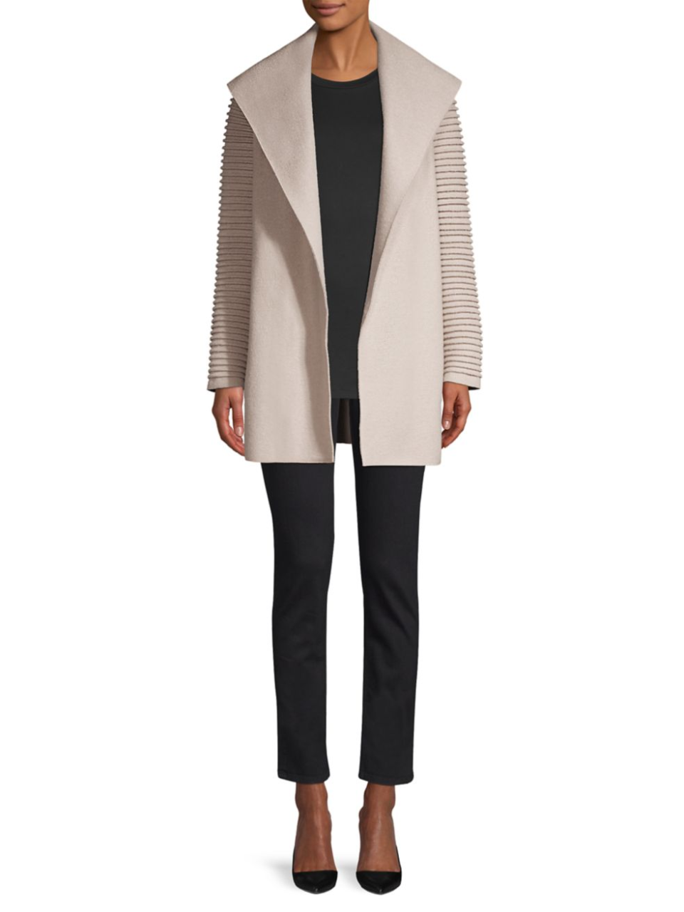 Sentaler Ribbed Wrap Coat