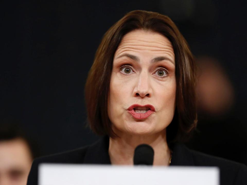 Former White House national security aide Fiona Hill testifies before the House Intelligence Committee on Capitol Hill in Washington on Nov. 21, 2019.