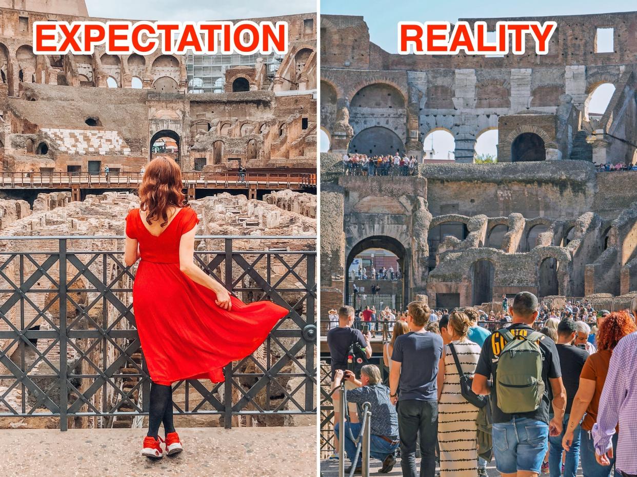 Expectation vs reality of visiting the Colosseum in Rome