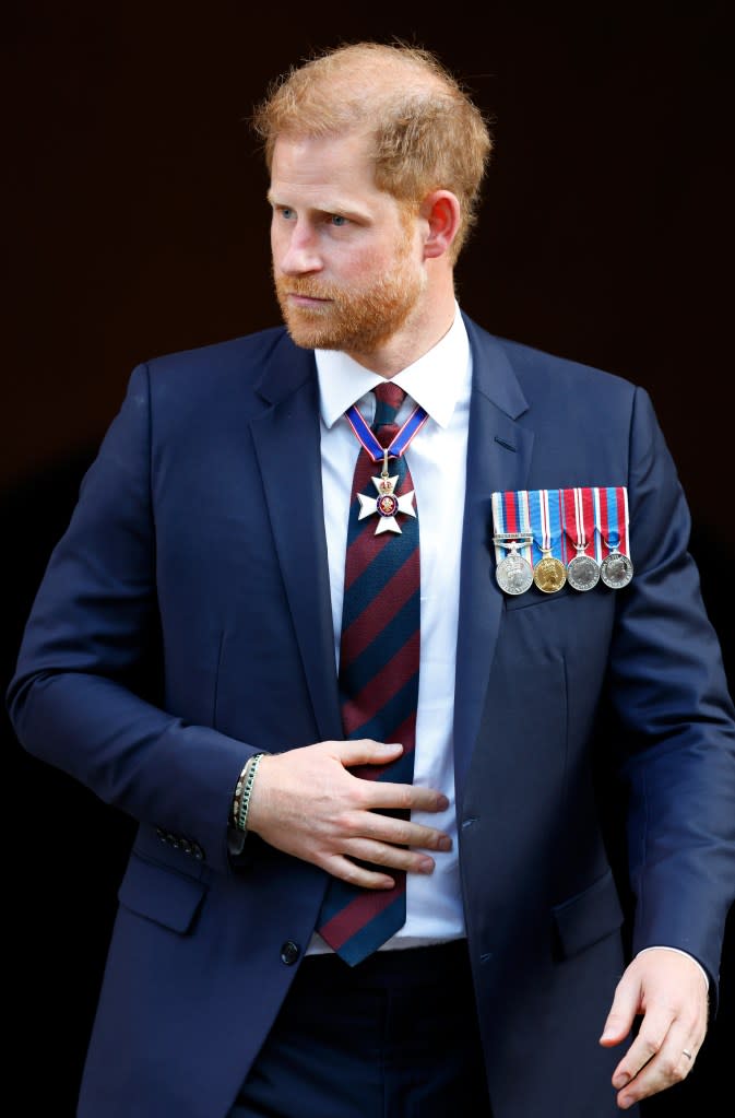 Prince Harry, Duke of Sussex attends The Invictus Games Foundation 10th Anniversary Service at St Paul’s Cathedral on May 8, 2024 in London, England. Getty Images