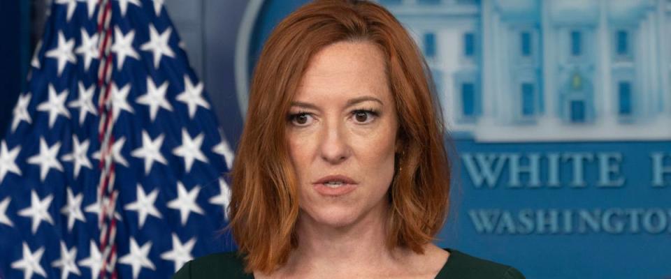 White House Press Secretary Jen Psaki holds a briefing at the White House in Washington, DC,.