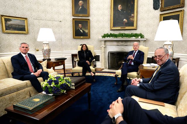 Yuri Gripas/Abaca/Bloomberg via Getty Images President Biden hosts congressional leaders for debt limit talks