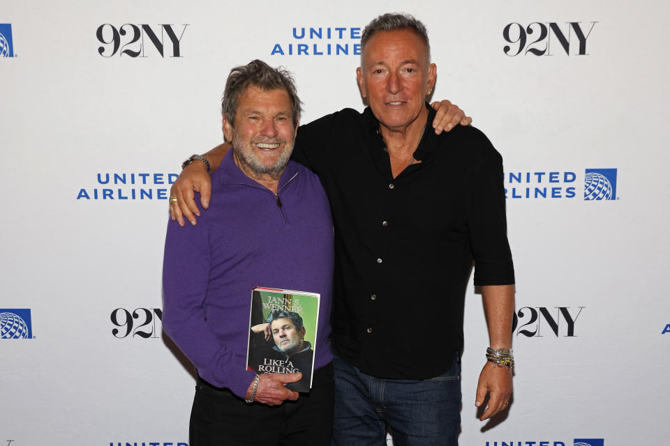 NEW YORK, NEW YORK - SEPTEMBER 13: Jann Wenner and Bruce Springsteen give a conversation on Jann Wenner's new memoir "Like a Rolling Stone" at 92NY on September 13, 2022 in New York City. (Photo by Taylor Hill/Getty Images)